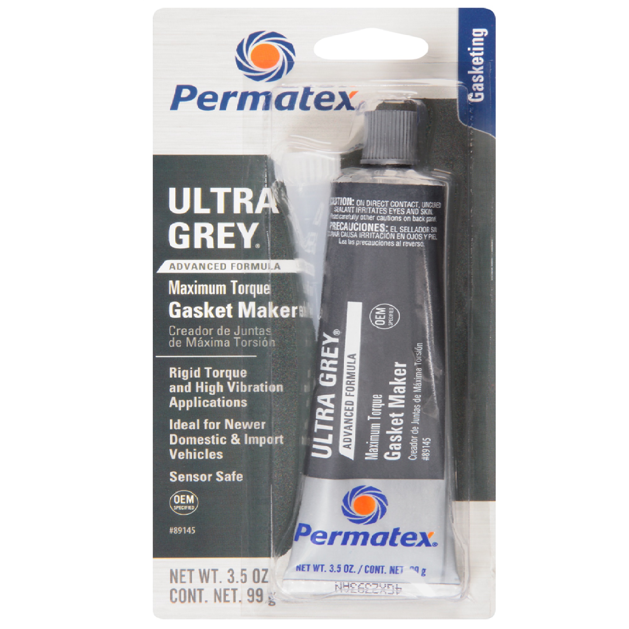 Permatex 89145 Ultra Grey Rigid High-Torque RTV Silicone Gasket Maker 85g